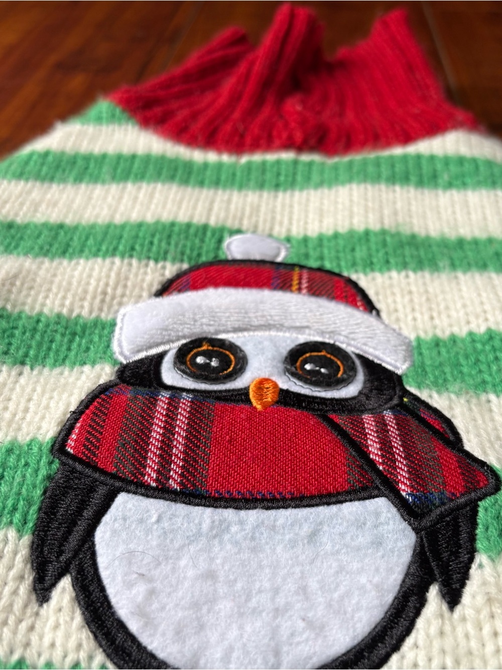 Barkley & Finn Holiday Knit Penguin Dog Sweater – Size S